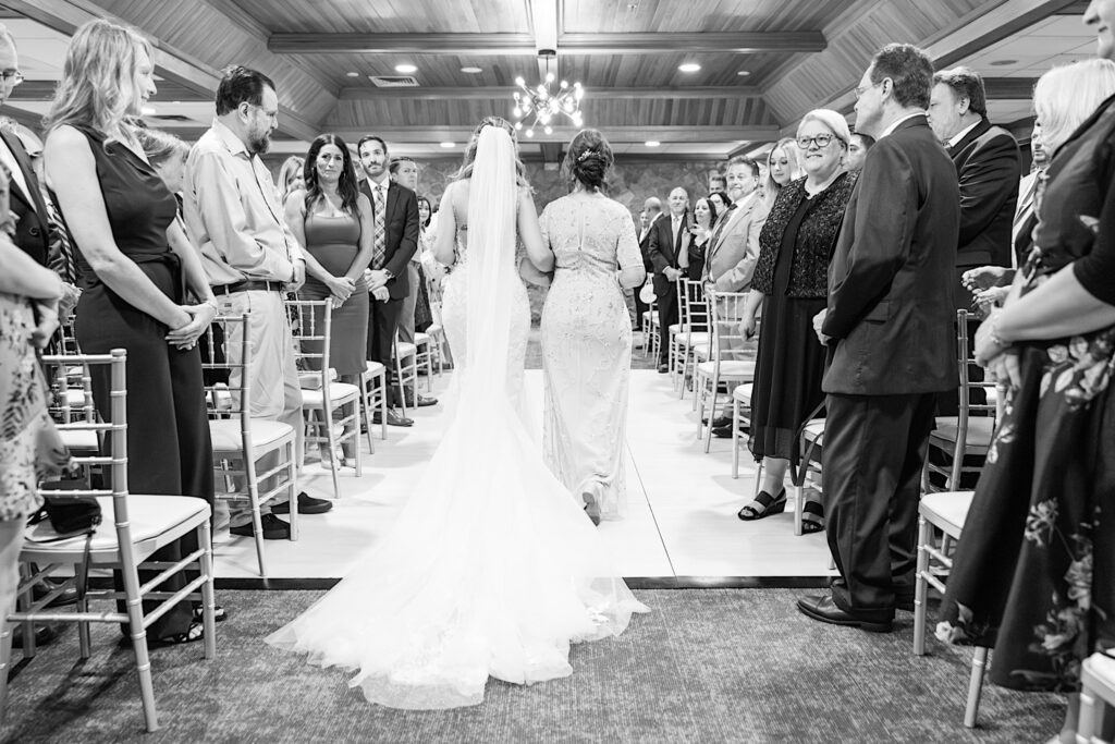 Indoor wedding ceremony at The Aviator Cleveland