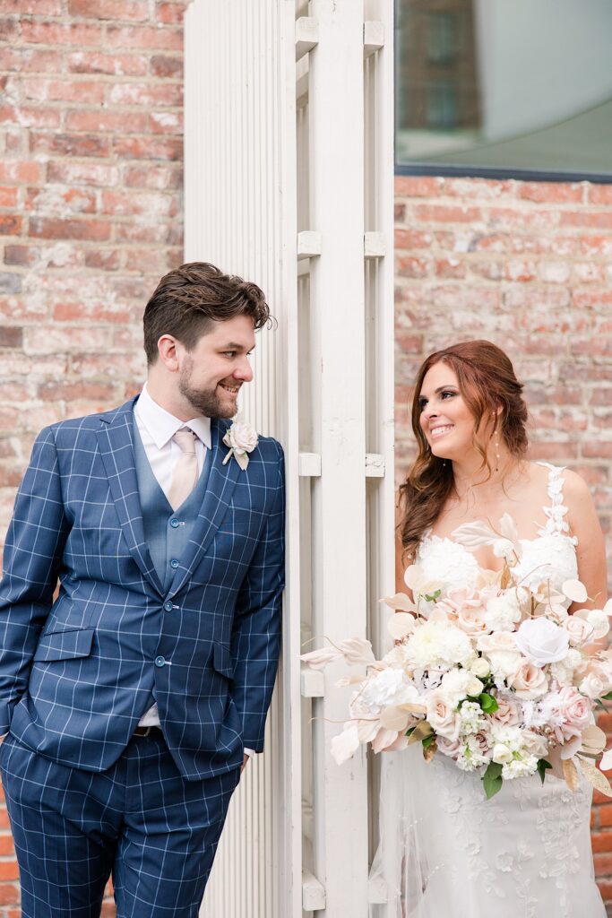 Gordon Green Wedding Venue bride and groom smiling at each other