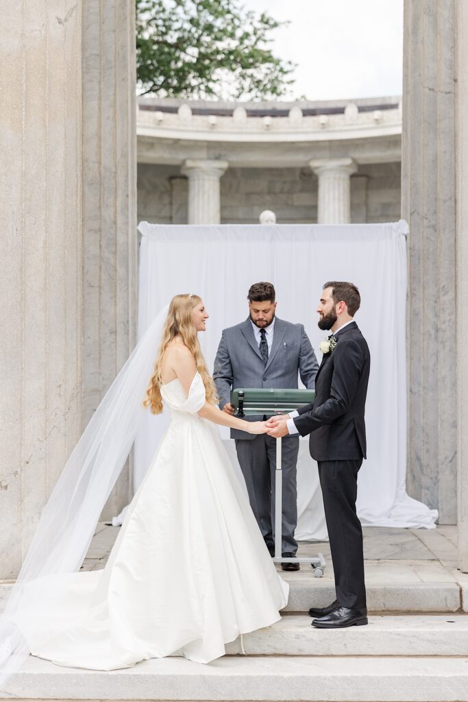 Bride and Groom at William McKinley Memorial Niles Ohio