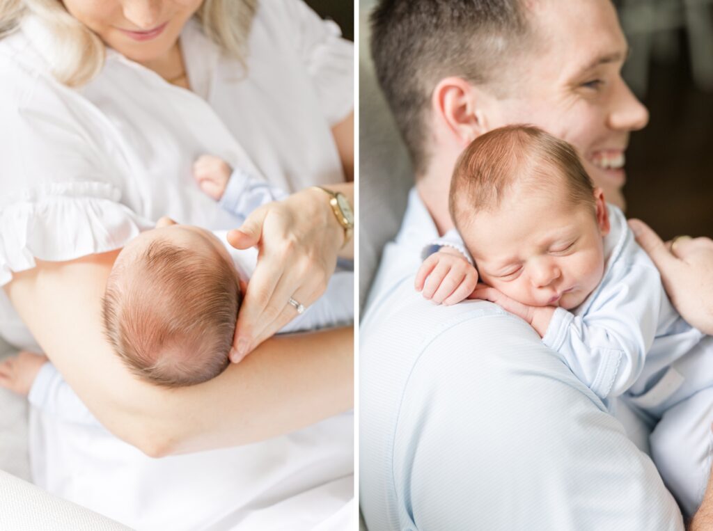 Northeast Ohio lifestyle photographer in home session baby boy