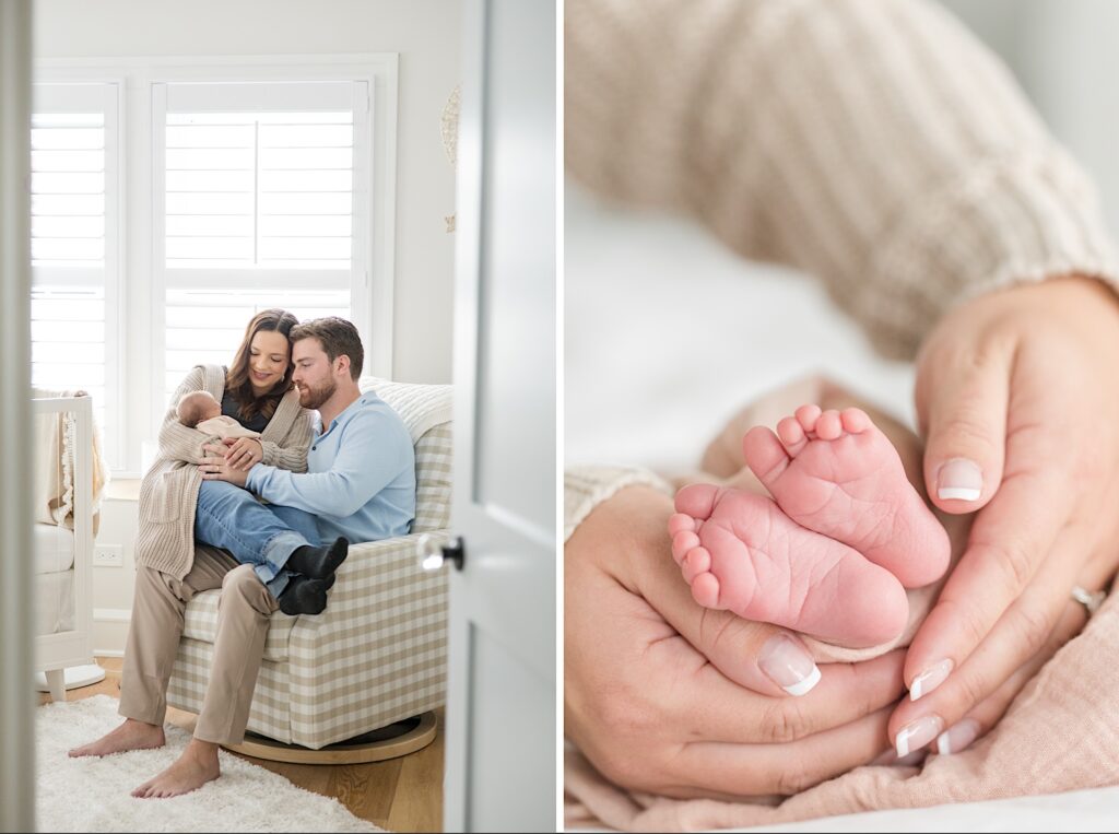 Green Ohio Newborn Photographer In Home Newborn Session