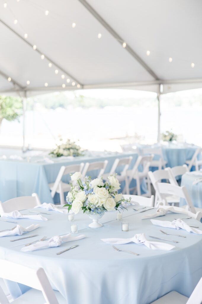 Tented reception at Tudor House at Mason's Cove captured by Akron wedding photographer