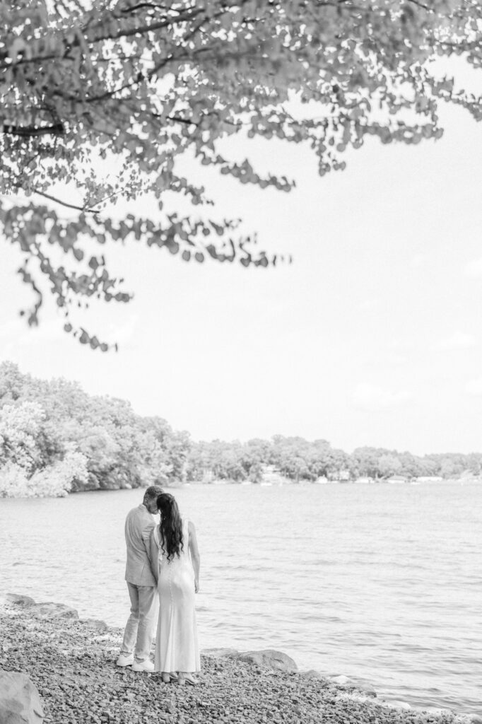 Wedding couple portraits at Tudor House at Mason's Cove by Akron wedding photographer