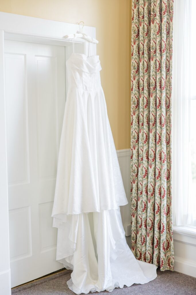Hotel Athenaeum Chautauqua New York Bride's Gown hanging in hotel room