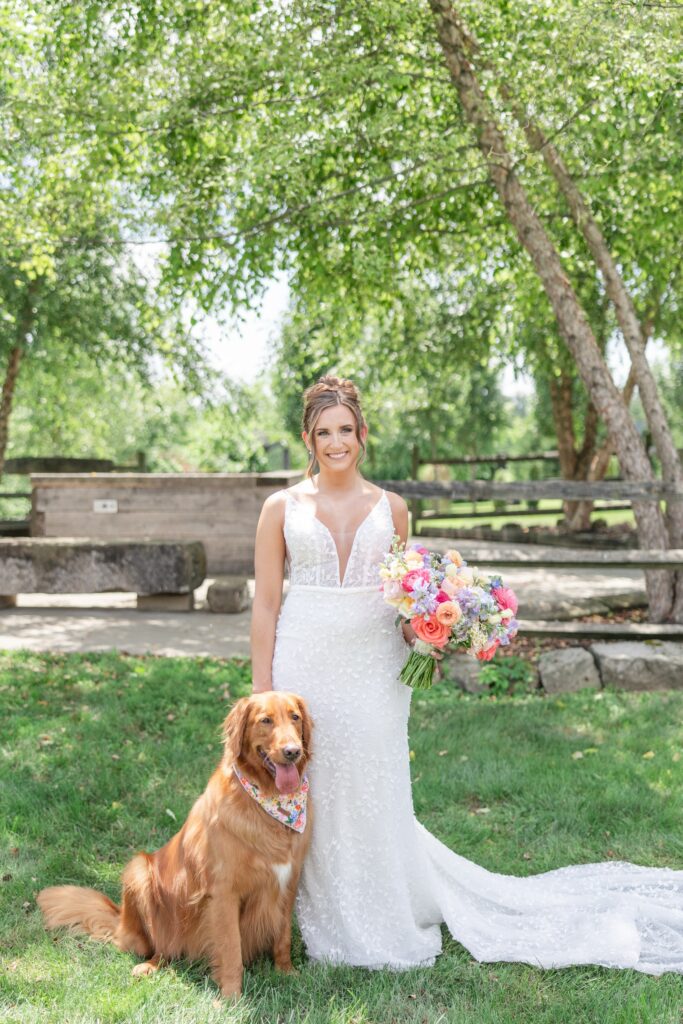 Dog Friendly Cleveland Wedding Vendors Golden Retriever and Couple