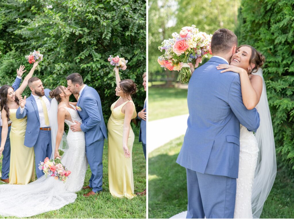 Joyful Cleveland Wedding Photographer bright colorful and timeless photos bride and groom embracing and kissing