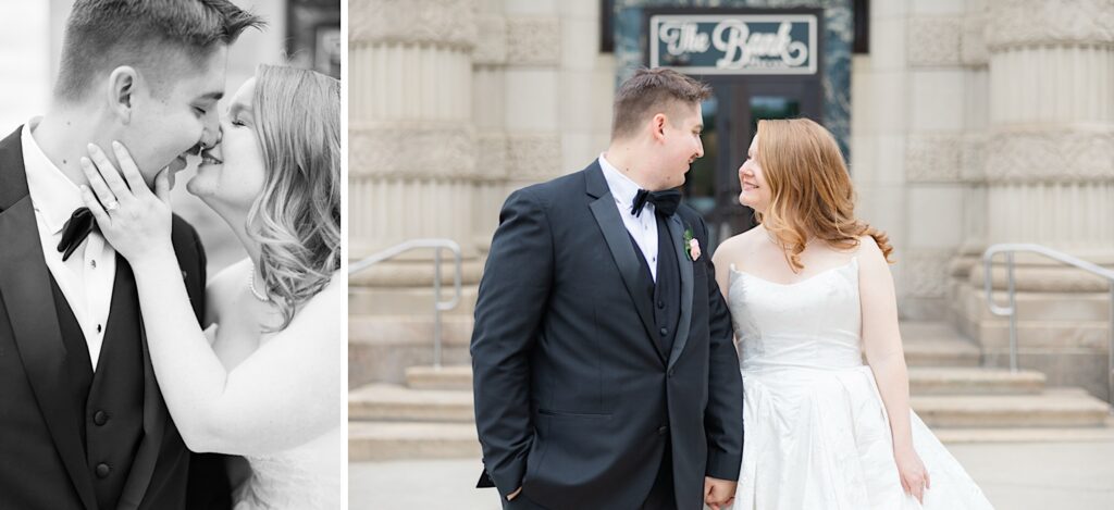 Romantic Bride and Groom Portraits at the Bank at East End