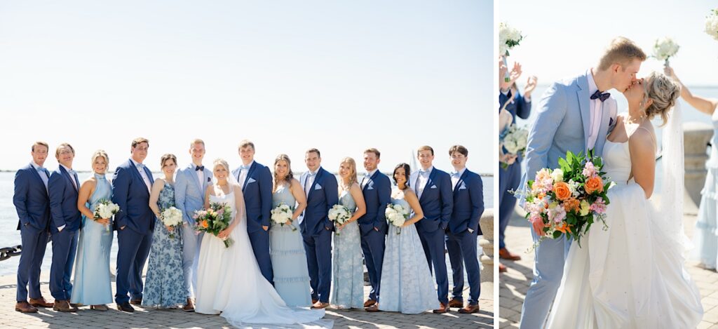 Lake Erie Wedding Portraits Summer wedding bridal party portraits East 9th Street Pier